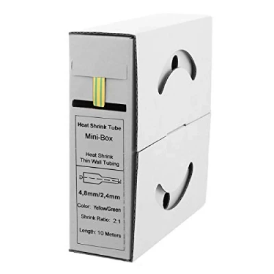 Image de Offgridtec Gaine thermorétractable de 10 m 4,8 mm &gt; 2,4 Jaune/vert Boîte distributrice 2:1