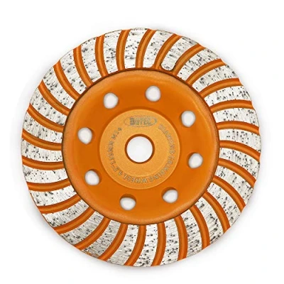 Image de Disque de meulage surface coupe diamant, BGTEC 1 pièce diamant pour béton Turbo Row 115 mm avec filetage M14 meuleuse d&#039;ange, polissage et nettoyage