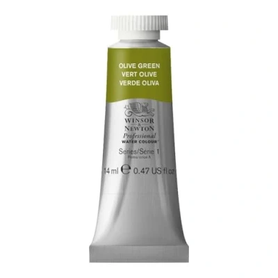 Image de Winsor &amp; Newton Aquarelle Professionnel Peinture Aquarelle, Haute Luminosité, Résistante à la Lumière, Qualité Archive, Tube de 14 ML, Couleur Vert Olive