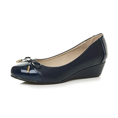 Image de Femmes Talon compensé mi Bas élégant Ballerine Chaussure Escarpins Pointure 5 38