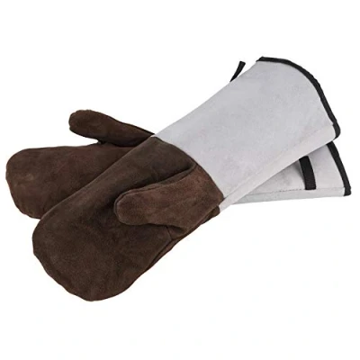 Image de APS Gants de Four, Gril, extrêmement résistant à la Chaleur jusqu&#039;à 250C, Cuir, Taille Unique