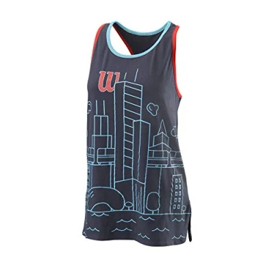 Image de Wilson Femme Débardeur, CHI COTTON TANK, Coton, Bleu Gris (Outer Space), Taille XL, WRA792801XL