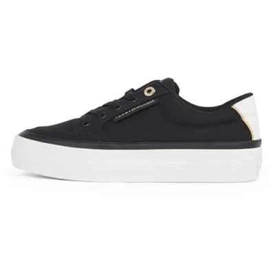 Image de Tommy Hilfiger Femme Essential Vulc Textile Sneaker FW0FW08323 Baskets, Black, 36 EU