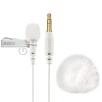 Image de Rode Lavalier GO WH Microphone Blanc + Keepdrum WS05 Protection contre le vent en fourrure
