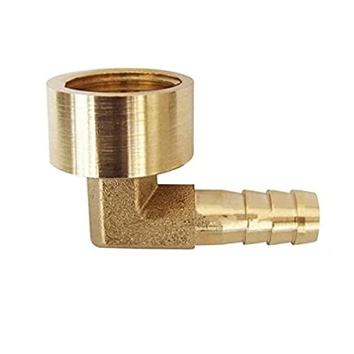 Image de HATOOLHA® Raccord de tuyau cannelé en laiton coudé 16 mm Filetage femelle 1,27 cm Connecteur adaptateur à 90 degrés