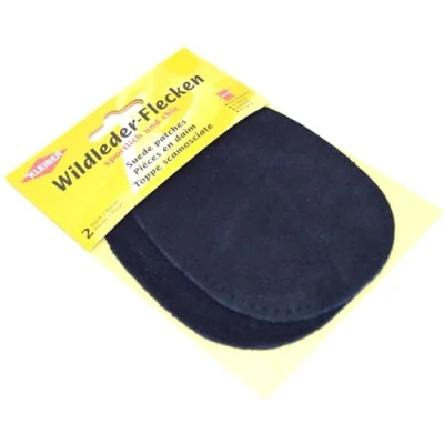 Image de Kleiber 12 x 10 cm Patch Daim Cuir Ovale, 1 Paire, Bleu Marine