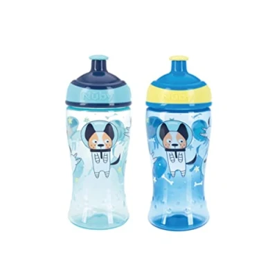 Image de Nuby Super Slurp Tasse pour enfants Anti fuites Motifs Astronaute 360 ml +18 Mois 2 Pack