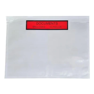Image de Lots de Pochette porte document ci inclus format A5 (A4 plié en 2) d’Expédition autocollante, imprimée documents Enclosed C5 225 x 165 mm pour colis, paquets UGPAI3