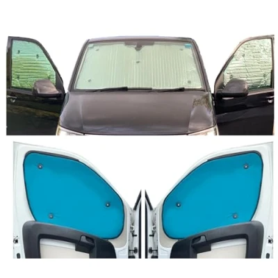 Image de Kit de Stores Compatible avec Iveco Daily (2014 Date)(Ensemble Complet + hayon) Couleur la Doublure Aqua, Réversible