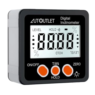 Image de AUTOUTLET Inclinomètre Numérique Rapporteur 4 * 90 Level Box Viseur d&#039;Angle Rétroéclairage Jauge Biseau Magnétique de Base en/FT MM/M avec Piles Tournevis Manuel d&#039;Utilisation