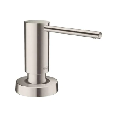 Image de hansgrohe A51 Distributeur de liquide vaisselle, rosace ronde, haut. bec 92 mm, aspect acier inox, 40448800