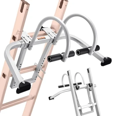 Image de VEVOR Stabilisateur d&#039;Échelle de Toit 2 en 1 Acier au Carbone, avec Accessoires, Barre, Poignée, Capacité Charge 150 kg, Compatible Différentes Formes d&#039;Échelles pour Gouttière