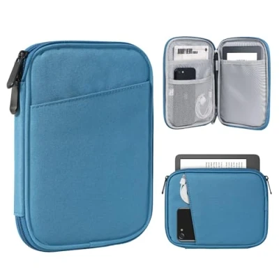Image de TiMOVO 6 7 Pouces Housse pour Tablette Kindle Paperwhite et Colorsoft Signature Edition, Protectrice avec Pochette E Reader/Kindle Oasis, Paon Bleu