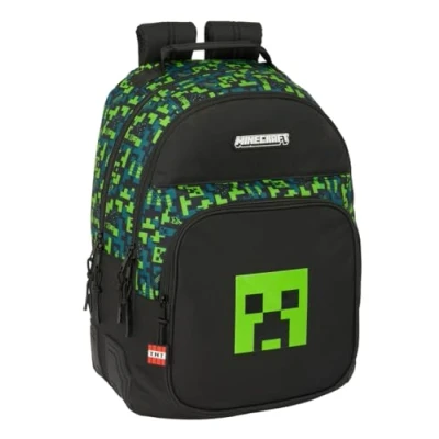 Image de MINECRAFT TNT Sac à dos scolaire pour enfants, idéal les enfants de différents âges, confortable et polyvalent, qualité résistance, 32 x 15 42 cm, multicolore, M, Décontracté