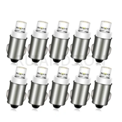 Image de Lot de 10 ampoules 1 LED F3 BA7S 12 V DC tableau bord et témoin lumineux voiture, blanc 50 lm, pôle négatif