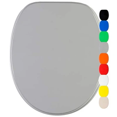 Image de Sanilo Abattant WC, Grande sélection de lunettes toilette en unis, Finition haute qualité, Charnières robustes, Fixation facile (Gris)