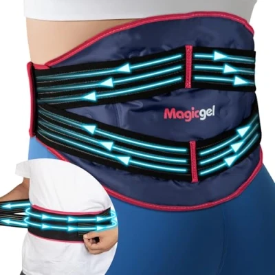 Image de Magic gel Pack de glace pour le dos Enveloppe à compression maximale et bas du corps Packs chauds froids réutilisables
