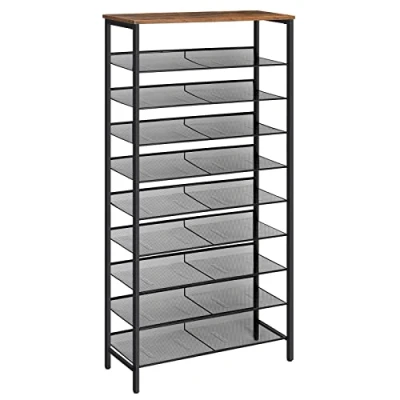 Image de HOOBRO Étagère à Chaussures, Porte Chaussures 10 Couches, Range de grande Capacité, adapté 27 36 Paires, Meuble avec Étagères réglables, Gain Place EBF110XJ01