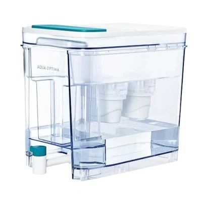 Image de Aqua Optima Distributeur de filtre à eau, capacité 8,2 L, équipé 2 cartouches filtrantes Evolve+ Réduit les microplastiques, le chlore, calcaire et autres impuretés