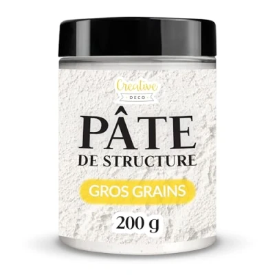 Image de Creative Deco Modeling Paste Pâte de Structure Gros Grains 200g à Relief pour Peinture Acrylique Modelling Texturée Pate Modelage Effet 3D et Texture Art