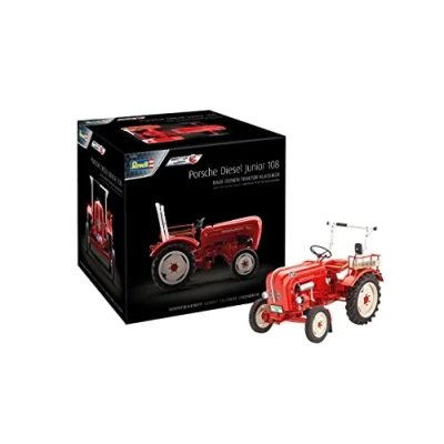 Image de Revell Adventskalender Porsche Junior 108 Oldtimer Traktor mit dem Easy Click System Véhicule à Construire en 24 Jours Avant Noël, 01036, Rouge