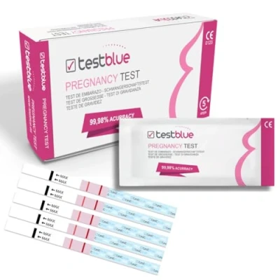 Image de Bandelettes de Test grossesse haute sensibilité Pack 5 facile à utiliser, détection précoce précision,