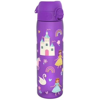 Image de Ion8 Gourde, 500ml, Anti Fuite, Facile à Ouvrir, Verrouillage Sécurisé, Lavable en Lave vaisselle, Sans BPA, Poignée de Transport, S&#039;adapte aux Porte gobelets, Nettoyer, Motif Princesse