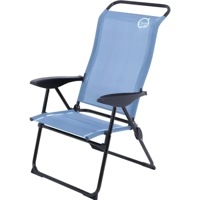 Image de Chaise de camping O&#039;CAMP 5 positions Structure pliable Bleu