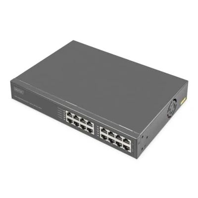 Image de DIGITUS Injecteur PoE+ 8 Ports RJ45 Gigabit IEEE802.3bt 250W Budget PoE Tension de Sortie 54VDC 10/100/1000 Mbit/s portée 100m Plug &amp; Play Noir