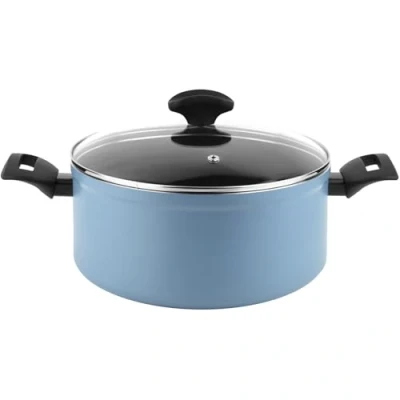 Image de Cocotte Induction 24cm Aluminium Forgé, Antiadhésif sans PFOA, Couvercle Verre FAGOR Maxima Bleu 01229