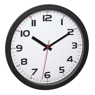 Image de TFA Dostmann 60.3050.01 Horloge Murale analogique en Verre Facile à Lire Noir l 305 x 38 H mm