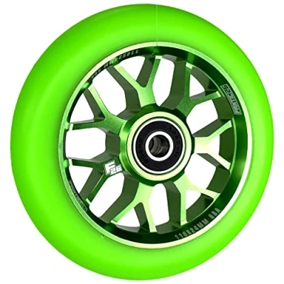 Image de Fantic26 Spy7 Stunt Scooter Rouleau I Trick Tret Enfant Roue 110 mm ABEC 11 Rapide Silencieux Freestyle (vert/Pu vert)