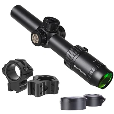 Image de WestHunter Optics HD 1 6x24 IR Riflescope, 30mm Tube Red Green Illuminated Reticle Second Focal Plane Tactical Precision 1/5 MIL Shooting Scope B, Dovetail Kit C
