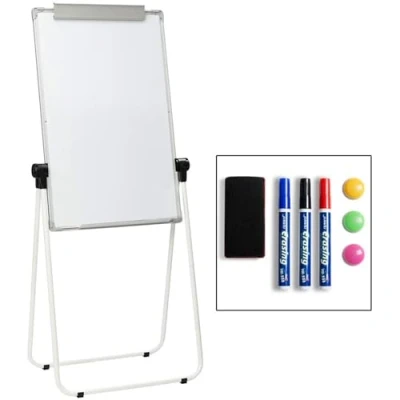 Image de DOEWORKS tableau blanc Magnétique U stand/Paperboard, double côtés support pour Chevalet, hauteur réglable et de pliable 90cm x 60cm, Cadre Gris
