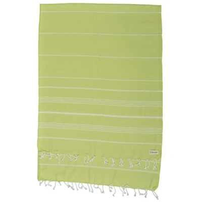 Image de Bersuse 100% Coton Anatolia XXL Couverture, Jeté de Lit ou Canapé Fouta Peshtemal Serviette Plage Turque Vert Pistache
