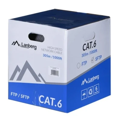 Image de Lanberg LCU5 21CU 0305 BK câble de réseau Noir 305 m Cat5e U/UTP (UTP) Neuf