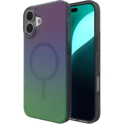 Image de ZAGG Milan Snap Coque Renforcée en Graphène pour iPhone 16 Plus [6.7 Pouces], Compatible MagSafe, Anti jaunissement, Prise Main sécurisée, de téléphone à la Mode, Choc (Raven Feather)