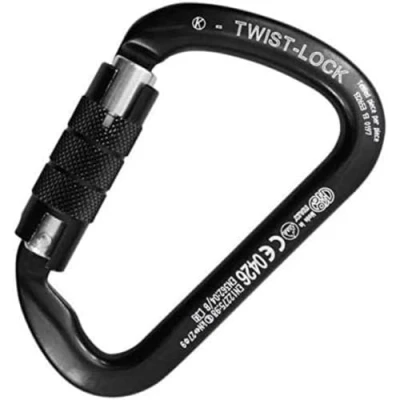 Image de Kong Large Mousqueton en Alliage léger/Serre tête Twist Lock, Noir/Brillant/Noir