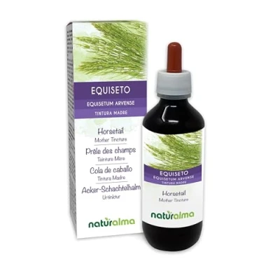 Image de Prêle des champs ou Queue de cheval (Equisetum arvense) herbe Teinture Mère sans alcool Naturalma Extrait liquide gouttes 200 ml Complément alimentaire Végétalien végan