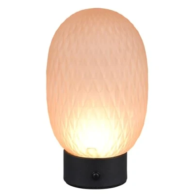 Image de Trio Lighting Lampe à poser rechargeable LED Facette, ambre, USB, verre
