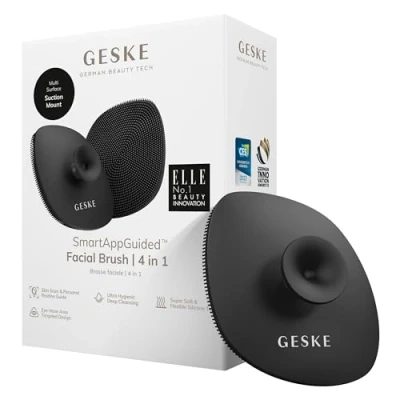 Image de GESKE Brosse faciale SmartAppGuided™ 4 in 1 nettoyante visage avec poignée silicone souple Nettoyage professionnel Appareil de du la peau