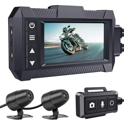 Image de IXROAD Dashcam Moto Avant Arriere sans Fil, 1080P Camera Embarquée avec GPS, EIS, HDR, Ecran 3 Pouces, Télécommande Filaire, Parking Mode, Maximum 256 Go