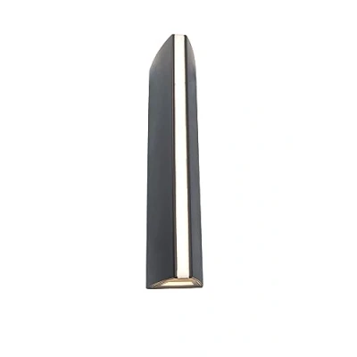 Image de Applique murale d&#039;extérieur LED Leo, allongée en métal anthracite moderne avec effet de lumière Up &amp; Down 14 W 3000 K 870 lm Lampe résistante aux intempéries