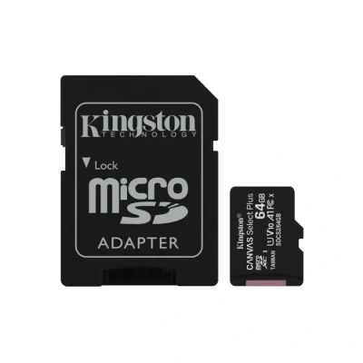 Image de Kingston Canvas Select Plus Carte MIcro SD SDCS2/64GB 2P1A Class 10 (2x cards,SD Adaptateur inclus)