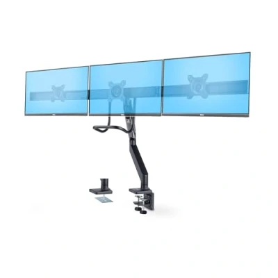 Image de StarTech.Com Crossbar Triple Monitor Desk Mount for Up to Three 27in Screens, VESA 75x75/100x100, Tool Less Arm Adjustments