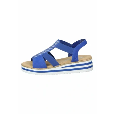 Image de Rieker Femme V0209 Sandale, Bleu, 42 EU