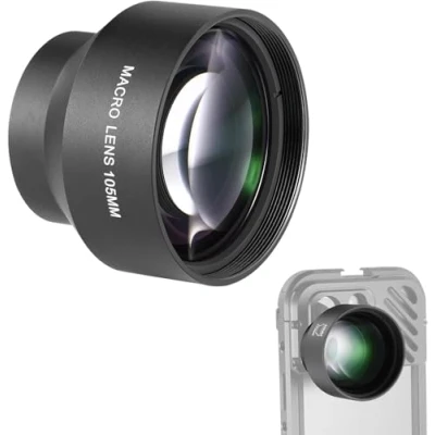 Image de Neewer Objectif Macro HD 105 mm Uniquement pour Plaque arrière à Filetage de 17 mm, Compatible avec SmallRig iPhone Samsung Adaptateur d&#039;objectif Avant 46 LS 26