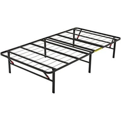 Image de Amazon Basics Cadre de lit pliable avec plateforme Montage sans outil, Rangement sous le lit, Noir, 90 x 200 35.5 cm