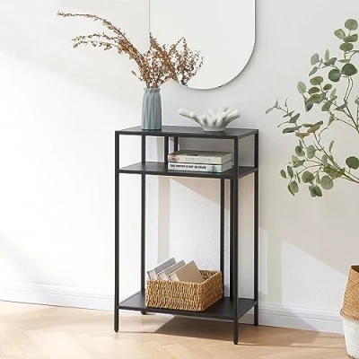 Image de [en.casa] Table Console Style Industriel d&#039;Appoint Design Intemporel pour Entrée Salon Chambre Bureau Métal 85 x 55 30 cm Noir