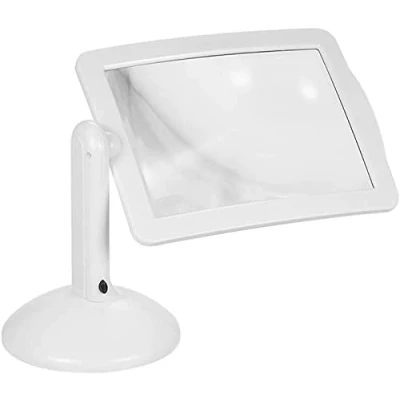 Image de MAQBE Lampe loupe sur Pied 3X de Lecture avec Support LED eclairante Utilisé pour Lire, Lire et Coudre Les Personnes âgées
